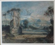 J MARTIN early nineteenth century / late eighteenth century watercolour - Continental landscape with