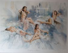 GORDON KING coloured limited edition 3/850 print - entitled 'Symphony in Blue' signed and entitled