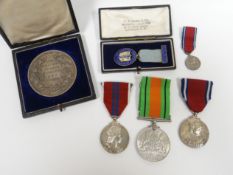 A parcel of medals relating to Mr V F Alban, late of Penarth, comprising 1939-1945 Defence Medal