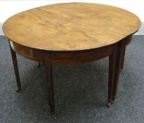 A pair of Georgian demi-lune tables, 48ins wide (122cms)