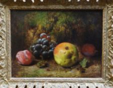 G W HARRIS (late nineteenth century) oil on canvas - still life of fruit (in the manner of Oliver