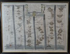 JOHN OGILBY coloured antique road map for Chester to Llanidloes, with description cartouche, 13.5