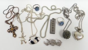 A parcel of silver and costume jewellery