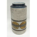 A Troika cylindrical vase by Honor Curtis, 1960s, 8ins high (20cms)