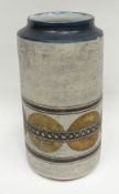 A Troika cylindrical vase by Honor Curtis, 1960s, 8ins high (20cms)