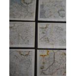 CHRISTOPHER SAXTON group of six unframed coloured antique Welsh maps - 'Flint', 'Meirioneth', '