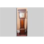 An 18th Century oak and crossbanded longcase clock of neat proportions having a square hood with