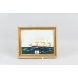 A framed Wedgwood porcelain plaque showing the three-masted ship, Dreadnought, reproduced from the