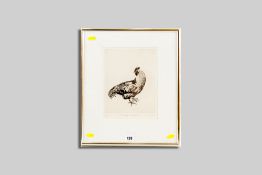 GORDON MILES limited edition (1/150) etching, signed and entitled 'Free Range Cockerel', 25 x 19