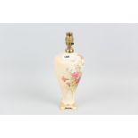 A Blush Worcester table lamp with floral decoration 23cms, high