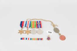 A group of four World War Two medal (unmarked), awarded to 4205696 F. M. Pollitt Royal Welch