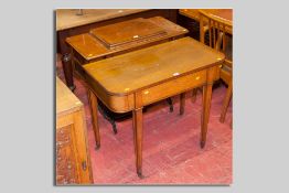 An early 20th Century oak D-end canteen table for Elkington & Co Ltd, five interior lift-out cutlery