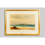 P MACGREGOR WILSON watercolour - coastal scene with distant yachts, signed, 29 x 49 cms