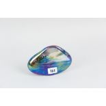 A John Ditchfield glass form boulder paperweight with iridescent underwater style decoration,