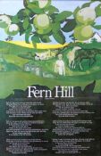 WELSH ARTS COUNCIL 1970s Design Systems framed poster (unknown artist) - 'Fern Hill' by Dylan