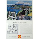 KEITH GRANT framed poster - 'Shell Guide to Cardiganshire', 27 x 18.5ins (69 x 47cms)