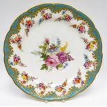 NANTGARW porcelain - dessert plate of lobed form, London decorated in the Sevres style with a
