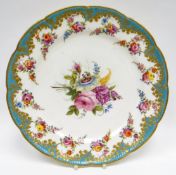 NANTGARW porcelain - dessert plate of lobed form, London decorated in the Sevres style with a
