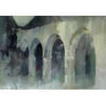 WILLIAM SELWYN watercolour - archways at Llanidan Church, Brynsiencyn, Anglesey, signed, 13.5 x 19.5