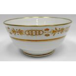 SWANSEA porcelain - a footed tea bowl with tapering body and flanged foot-rim decorated in pattern