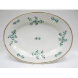 SWANSEA porcelain - oval meat dish, of plain form, painted with sprigs of cornflower and having a