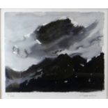 SIR KYFFIN WILLIAMS RA limited edition coloured (82/150) print - 'Stormy Mountainscape Snowdon',