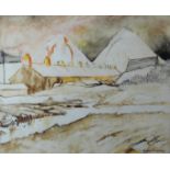 EVELYN BREARLEY mixed media - entitled verso 'Snows on Blaenavon', signed, 15.75 x 19ins (40 x