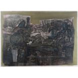 RU VAN ROSSEM limited edition (19/35) print, Howard Roberts Gallery label verso with title '