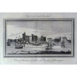 THOMAS READ copper engraving - view of Swansea Castle in the county of Glamorgan, circa 1760, 7 x 10