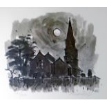 SIR KYFFIN WILLIAMS RA two limited edition (103/250) prints - Anglesey churches, each signed in