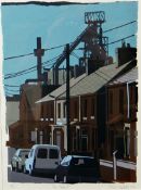 SARAH HOPKINS print - limited edition (5/10) silkscreen print entitled 'Port Talbot, a terraced