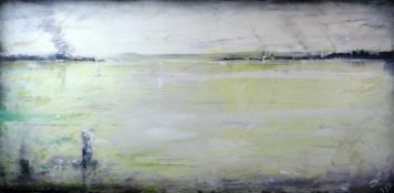 TIM FARRINGTON (AARDMAN ANIMATIONS) oil on canvas - large semi-abstract winter morning coastal