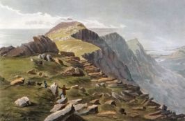 DANIEL HAVELL after THOMAS COMPTON hand-coloured aquatint - entitled 'Pen y Cader', dated 1818, 8.