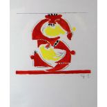 GRAHAM SUTHERLAND lithograph entitled 'The Letter S', original mid 20th Century lithograph signed
