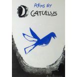 JOSEF HERMAN print - bird in flight, with the moon behind, entitled 'Poems by Catullus', signed 11.5