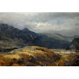 GARETH PARRY oil - landscape in the Blaenau Ffestiniog Valley, signed, 13.75 x 19.75 ins (30 x 50