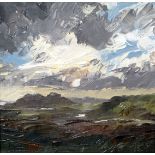 DAVID GROSVENOR oil on canvas - signed and entitled verso 'Moel-y-gest from Rhyd' 6 x 6 ins (15.5