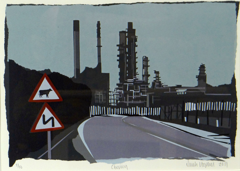 SARAH HOPKINS print - limited edition (1/10) silkscreen print of roadway leading to the 'Chevron'