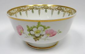 SWANSEA porcelain - tea bowl, of plain form, tapering and angled inwards over circular footed rim,