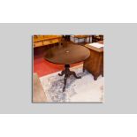 A good antique mahogany tilt top tripod table with turned bulbous column, 76 cms high, 93 cms diam