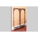 A pair of painted cast iron floral and scroll decorated garden arches, 180 x 62 cms