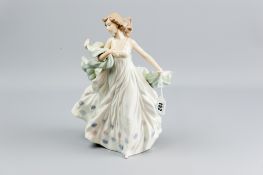 Lladro from 1979 to circa 1990 - a young girl in flowing dress with nightingale (L Rui Senor), 31