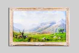 PHILLIP STANTON oil on canvas - landscape, Ogwen Valley, signed and dated 1990, 50 x 84 cms