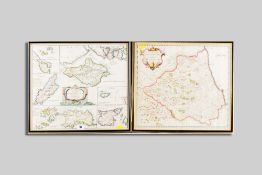 ROBERT MORDEN coloured and tinted map - 'The Smaller Islands in the British Ocean', featuring the