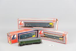Four Lima diesel locomotives, a Class 55 (boxed) no. 55022, two Class 33 no. 33025 and 25241 and one