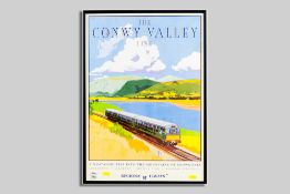 A compact colourful poster for the Conwy Valley Line by the artist DAVID GROSVENOR, 58 x 40 cms