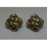 A pair of 9ct yellow gold ‘knot’ clip earrings 6.4 gms