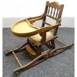 A matamorphic child's high chair (converts to rocker), circa 1885