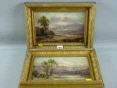 Oils on canvas, a pair after FRANKS - landscape scene with drover and geese and riverscape with