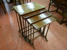 A good quality Edwardian quartetto of mahogany tables with rectangular tops and beaded edge